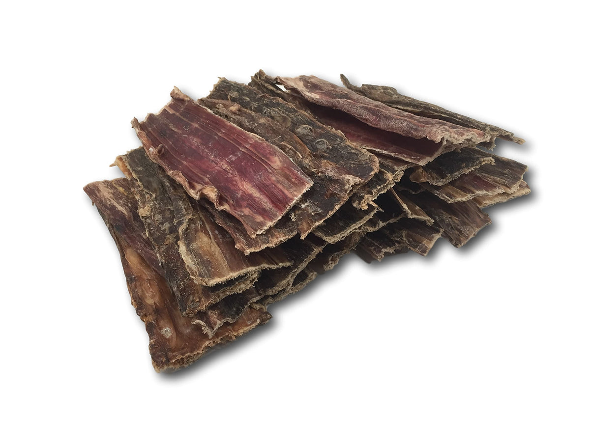 Top Dog Chews - 5" - 6" Buffalo Beef Tendon Taffy, 30 Pack, Beef Jerky Dental Treats for Dogs - Organically Sourced, Single Ingredient Dog Treat, for Small, Medium, or Large Dogs