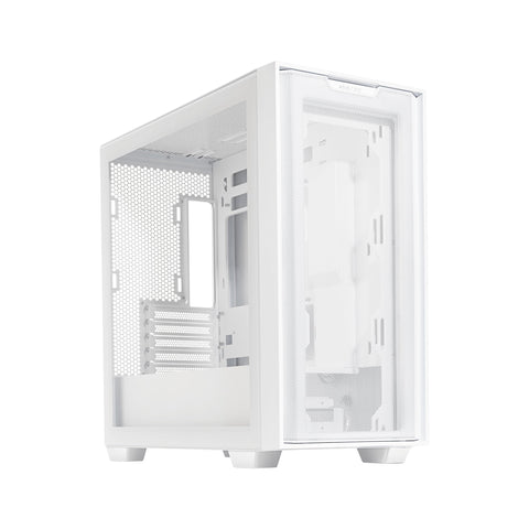 ASUS A21 Micro-ATX Case White Edition Supports Graphics Cards up to 380mm, 360mm Coolers, & Standard ATX PSUs, Porous Front-Panel Mesh, Compatible with New BTF Hidden Connector Technology