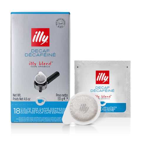 illycaffe illy Individually Wrapped Decaffeinated Coffee Servings, 18-Count, 131 g