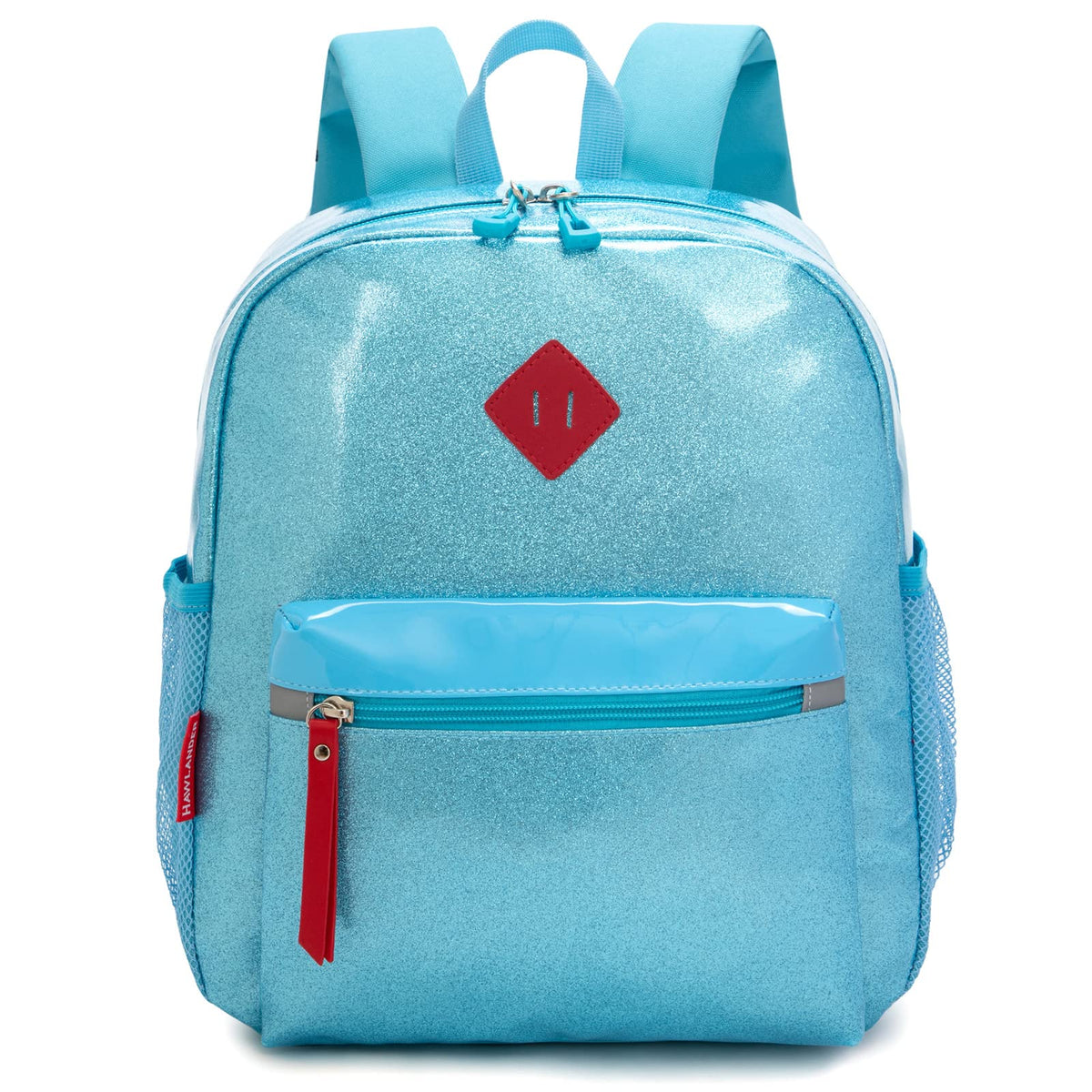 HawLander Preschool Backpack for Toddler Girls, Kids School Bag, Ages 3 to 7 years old, Mini, Glitter Turquoise