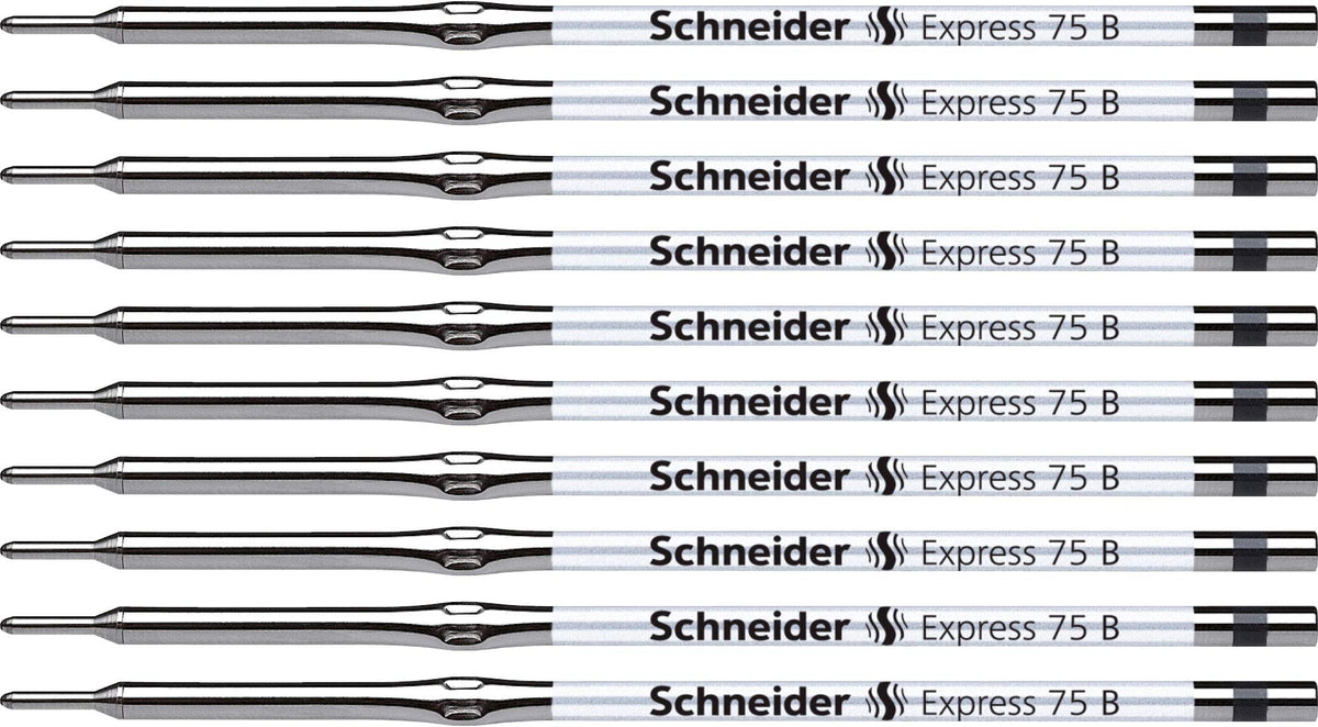 Schneider Express 75 Refill for Ballpoint Pen B Permanent ISO 12757-2 A2 Pack of 10 Black