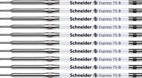 Schneider Express 75 Refill for Ballpoint Pen B Permanent ISO 12757-2 A2 Pack of 10 Black