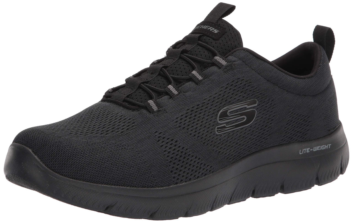 Skechers mens Skechers Men's Summits Louvin Loafer, Black/Black, 7.5 Wide US