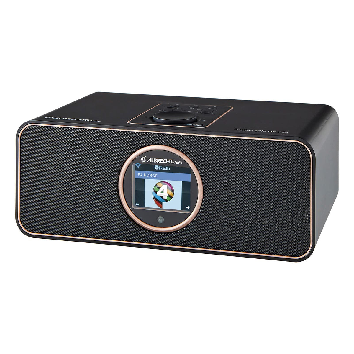 Albrecht DR 884 Compact System, 27884, Internet Radio, Digital Radio, DAB+, FM with RDS, Bluetooth, USB, Colour Display, Music Streaming via Smartphone App Possible, 2 x 7 W, Colour: Black