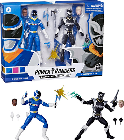 Power Rangers Lightning Collection in Space Blue Ranger Vs. Silver Psycho Ranger 2-Pack 6-Inch Premium Collectible Action Figure Toys