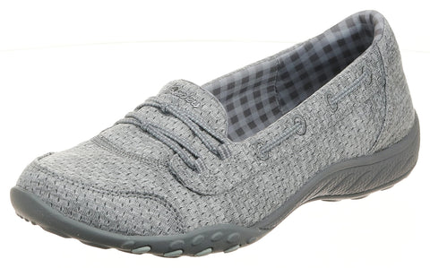 Skechers Women's Breathe Easy-Good Influence Sneaker Grey 9 Wide