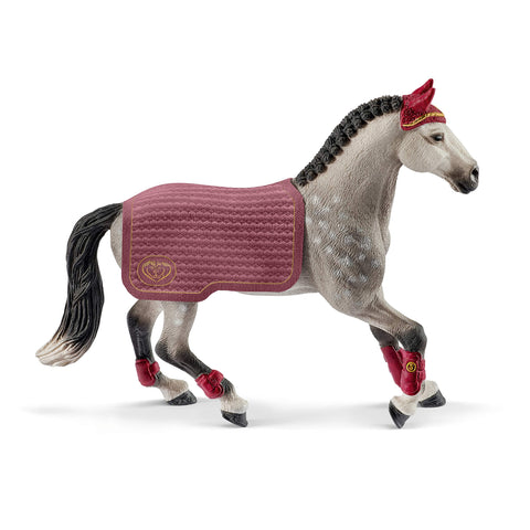 Schleich Horse Club, Horse Toys for Girls and Boys Trakehner Mare Riding Tournament Horse Toy, 2 pieces, Ages 5+