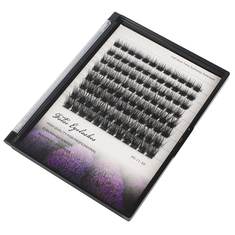 Dedila 96pcs Mixed 8-10-12-14mm/10-12-14-16mm Thick Base Dramatic Black Soft Cluster Individual False eyelashes Wide Stem 5D Volume Eye Lashes Extensions (10-12-14-16mm)