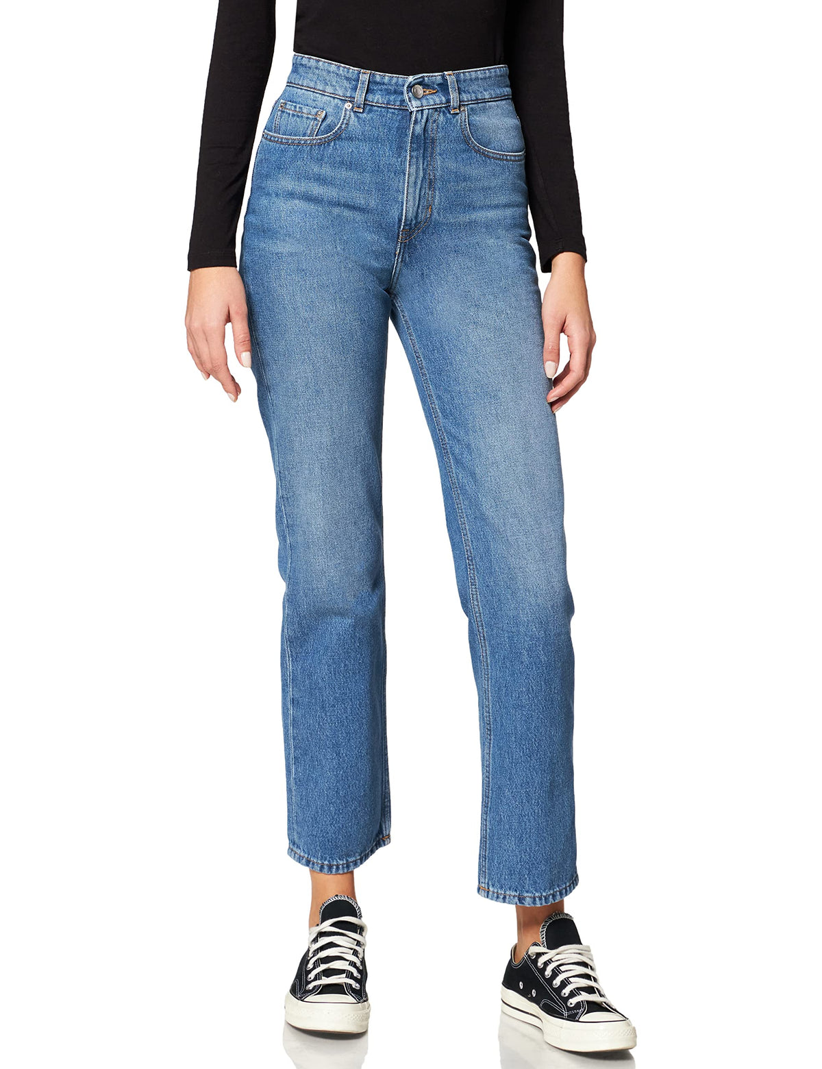 BOSS Women's Straight Crop 2.0 Jeans, Bright Blue434, 27