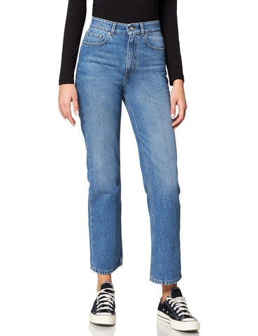 BOSS Women's Straight Crop 2.0 Jeans, Bright Blue434, 27