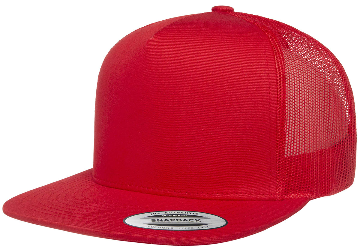Yupoong Men's Yp Classic Trucker Cap Hat, Red, One Size