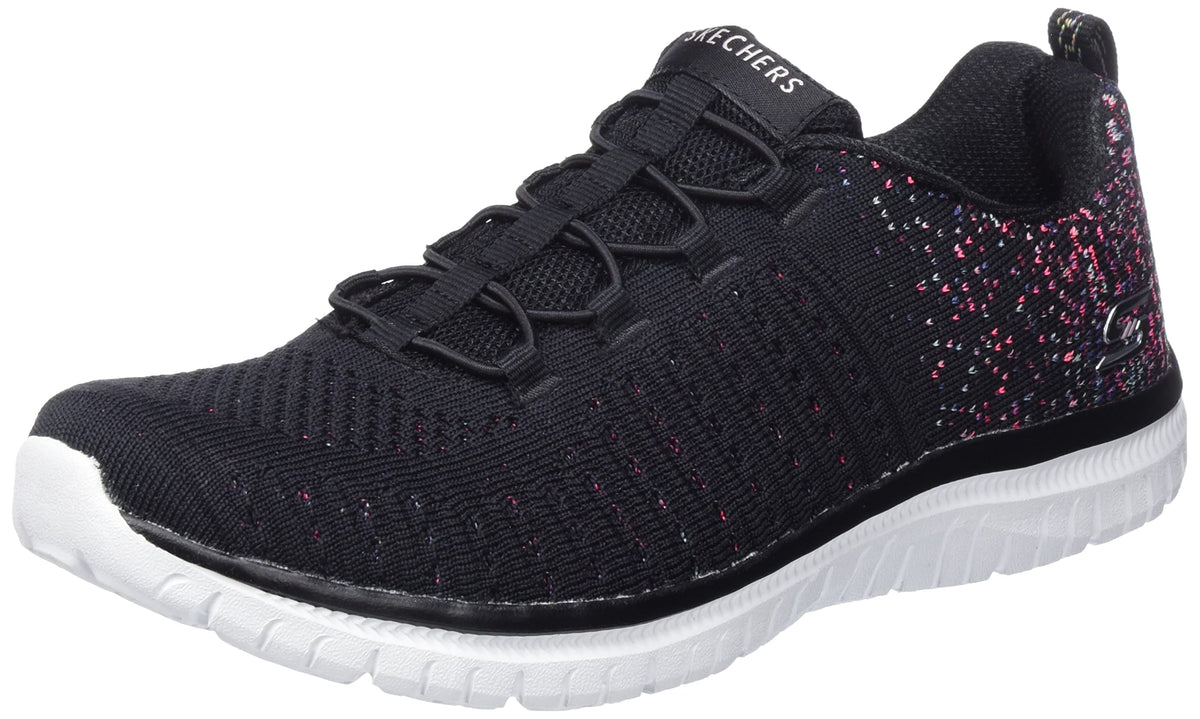 Skechers Women's Virtue Sneaker, Black/Pink=BKPK, 5.5