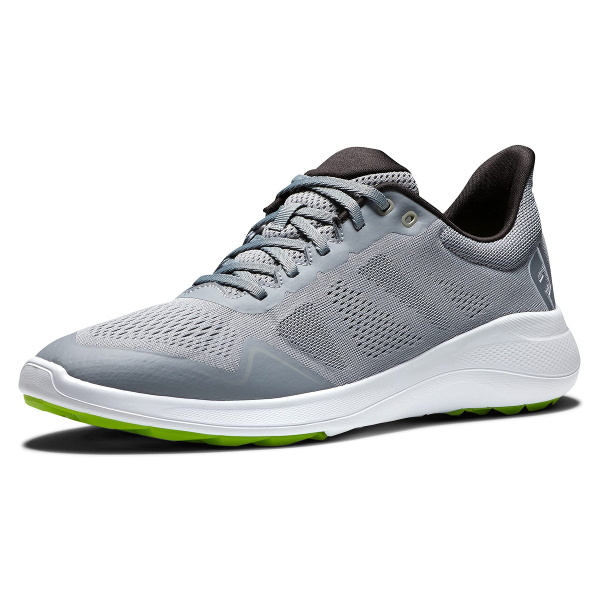 FootJoy Men's FJ Flex Golf Shoe, Grey/White/Lime, 7