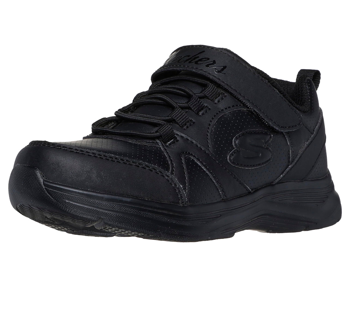 Skechers Girls Glimmer Kicks Sneaker, Black/Black, 3 Little Kid US