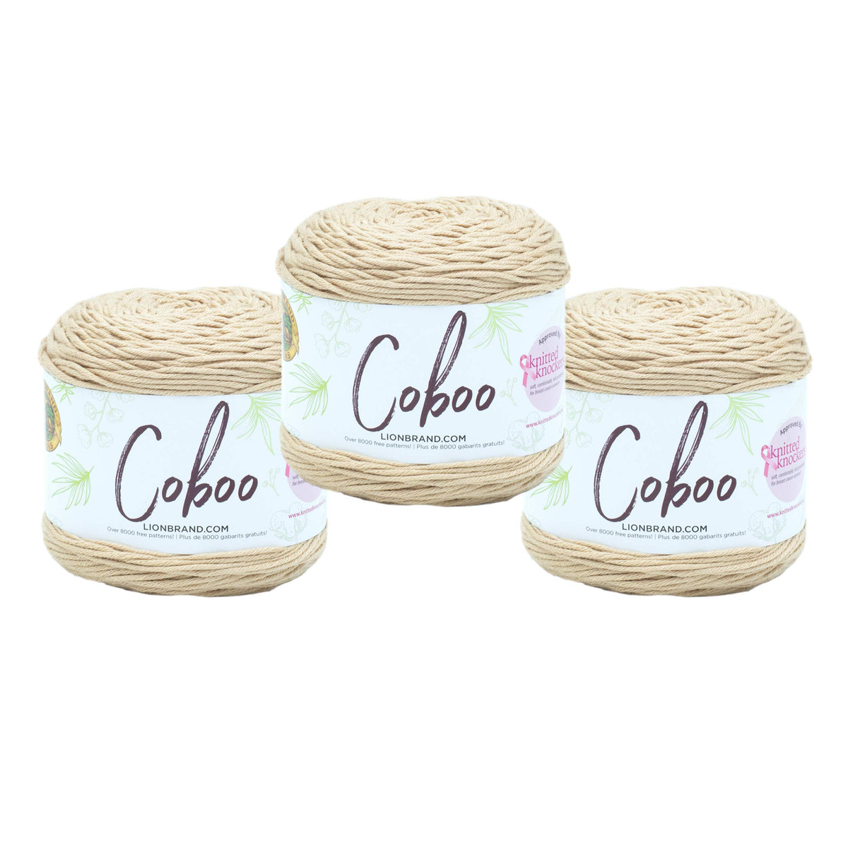 (3 Pack) Lion Brand Yarn Coboo Bamboo Yarn, Beige