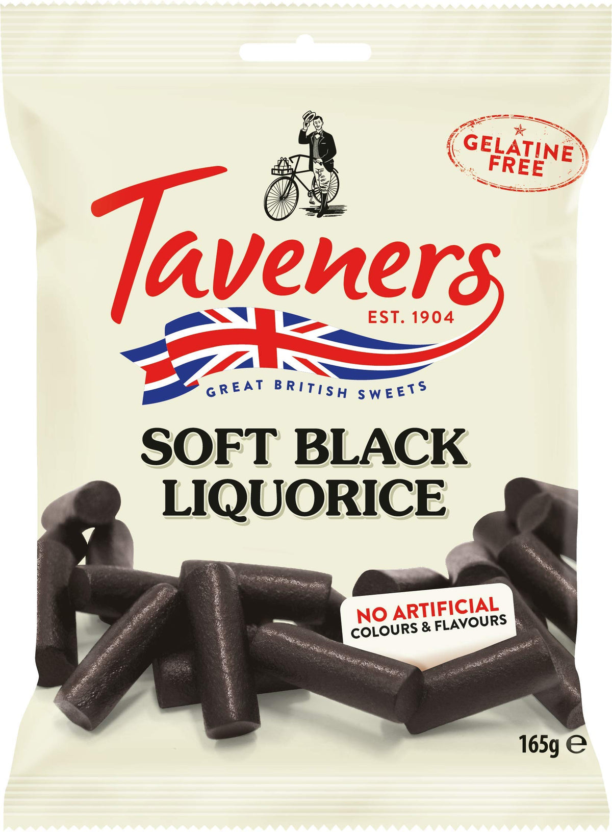 Taveners Soft Eating Black Liquorice 165g | Vegetarian | Great British Sweets