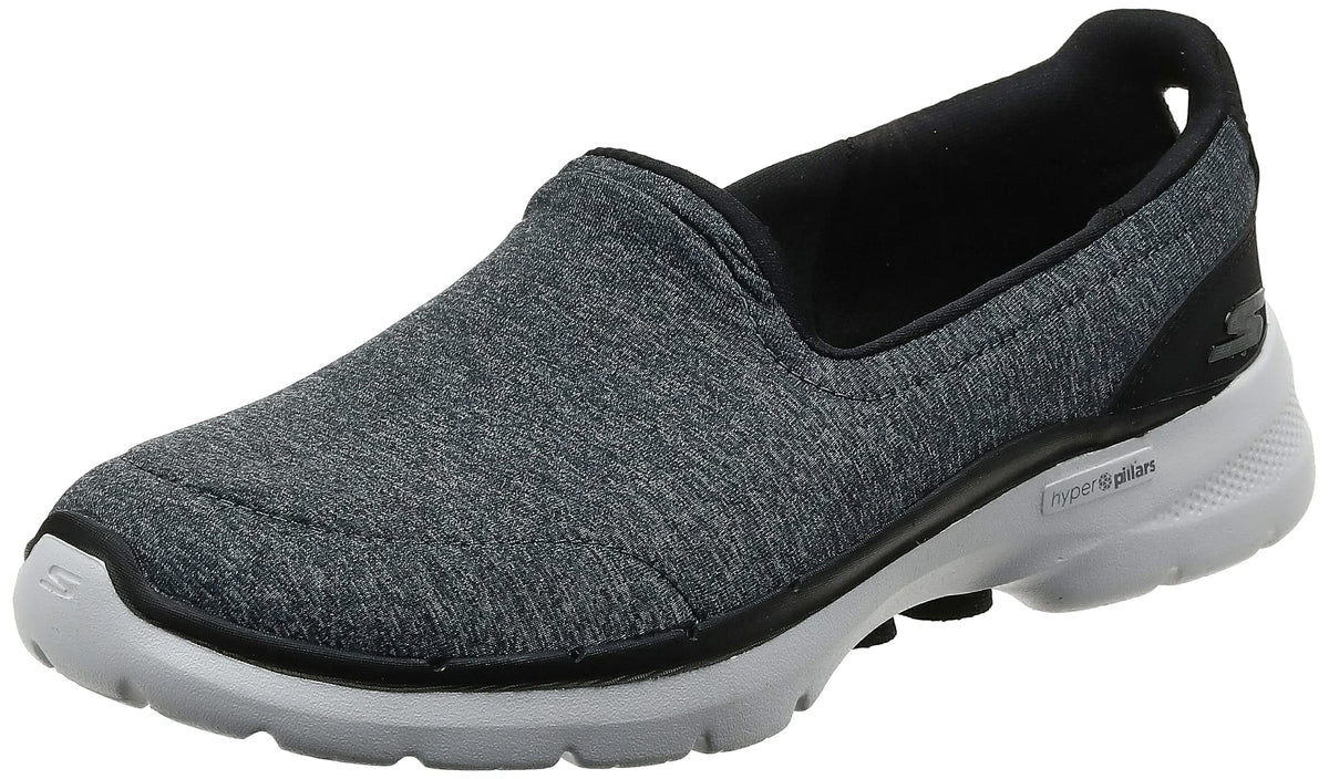 Skechers Women's GO Walk 6-Grand Horizon Sneaker, Black/White, 10