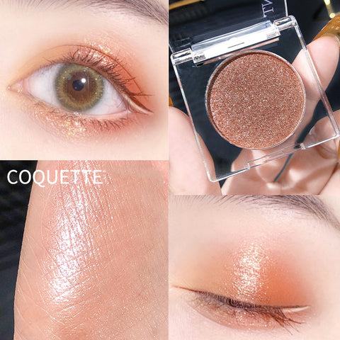 Minfei Shimmer Glitter Eyeshadow Palette,Korean Eye Glitter Sparkle Eye Shadow,Long-Lasting Shimmery Eye Makeup and Highlight, Waterproof & Ultra-Blendable Glitter Eye Makeup Sparkle Finish (Coquette)