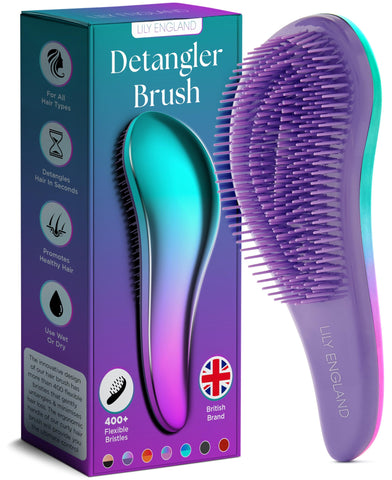 Detangle Hair Brush for Curly Hair, Straight, Dry & Wet Hair - Detangling Hair Brush for Thick Hair & Fine - Curly Hair Brush for Kids, Women, & Toddlers - Vegan Detangler Hair Brush by Lily England