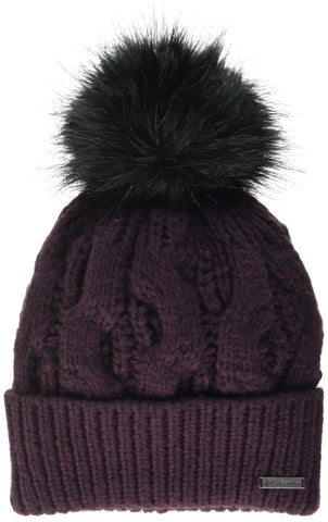 Columbia Women's Boundless Days Cable Knit Pom Beanie Hat, Moonvista, One Size