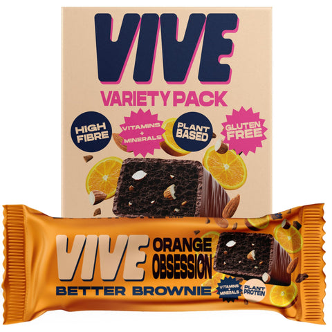 Vive Better Brownie - Immunity Vitamins, Low Calorie Chocolate Treat, Healthy Vegan Snacks with Protein