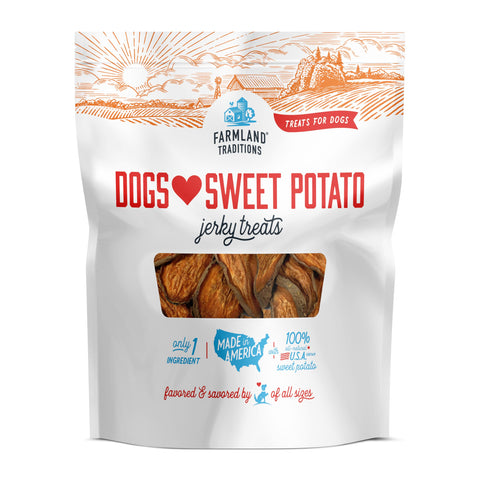 Farmland Traditions Dogs Love 100% Large Sliced Sweet Potato Jerky Treats for Dogs 2 lbs.