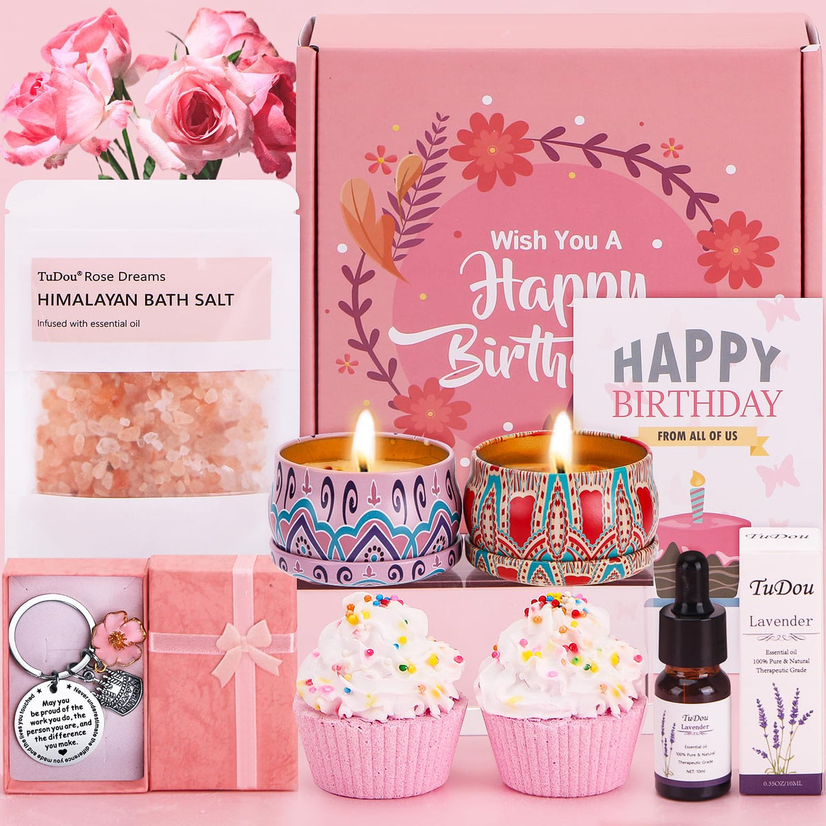 Birthday Pamper Gifts for Women, Happy Birthday Hampers Relaxation Self Care Package for Her, Birthday Presents Gift box for Women Best Friends Mum Sister Auntie Wife, Ladies Birthday Box Gift Ideas