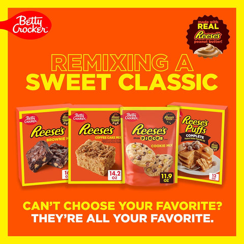Betty Crocker REESE'S Peanut Butter Coffee Cake Mix with Brown Sugar Streusel Topping, 14.2 oz
