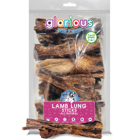 Delicious Premium Lamb Lung Dog Treats & Chews - All-Natural, High-Protein & Digestible - Perfect Healthy Snacks and Effective Training Rewards for Dogs and Breeds!