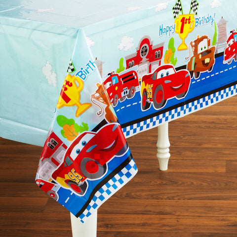 Disney 1st Birthday Cars Plastic Tablecover Party Accessory