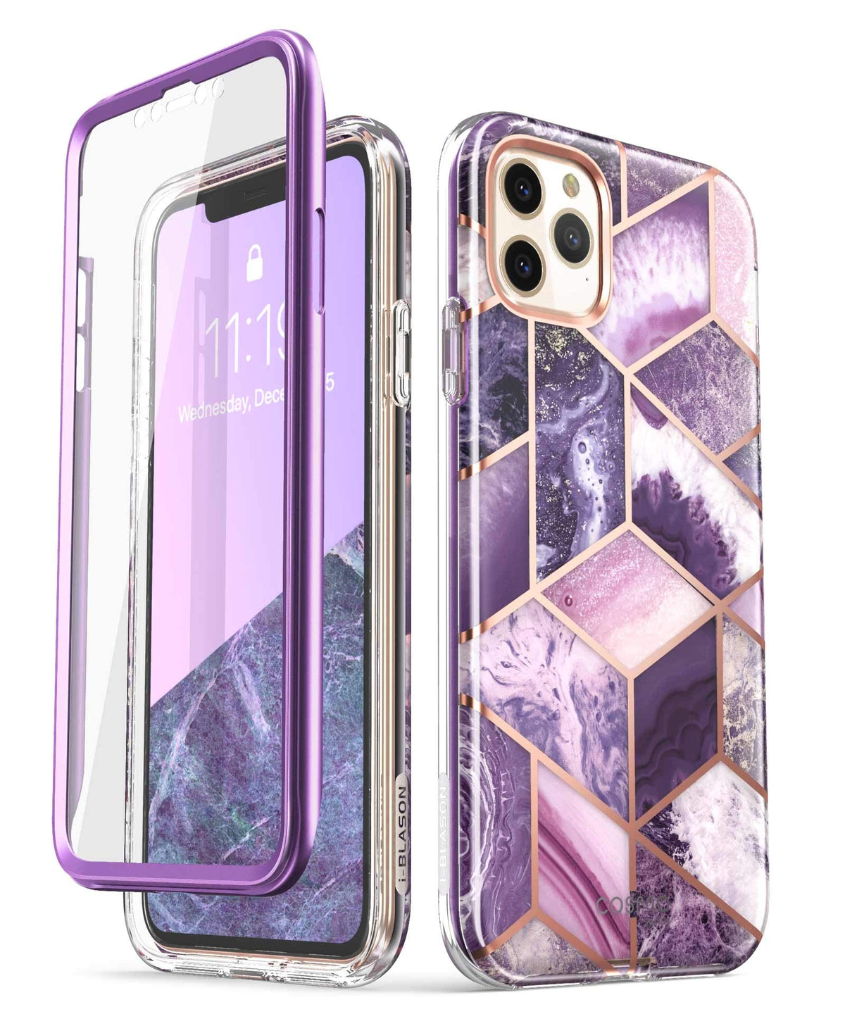 i-Blason Cosmo Series Case for iPhone 11 Pro 5.8 inch, Slim Full-Body Stylish Protective Case with Built-in Screen Protector (Purple)