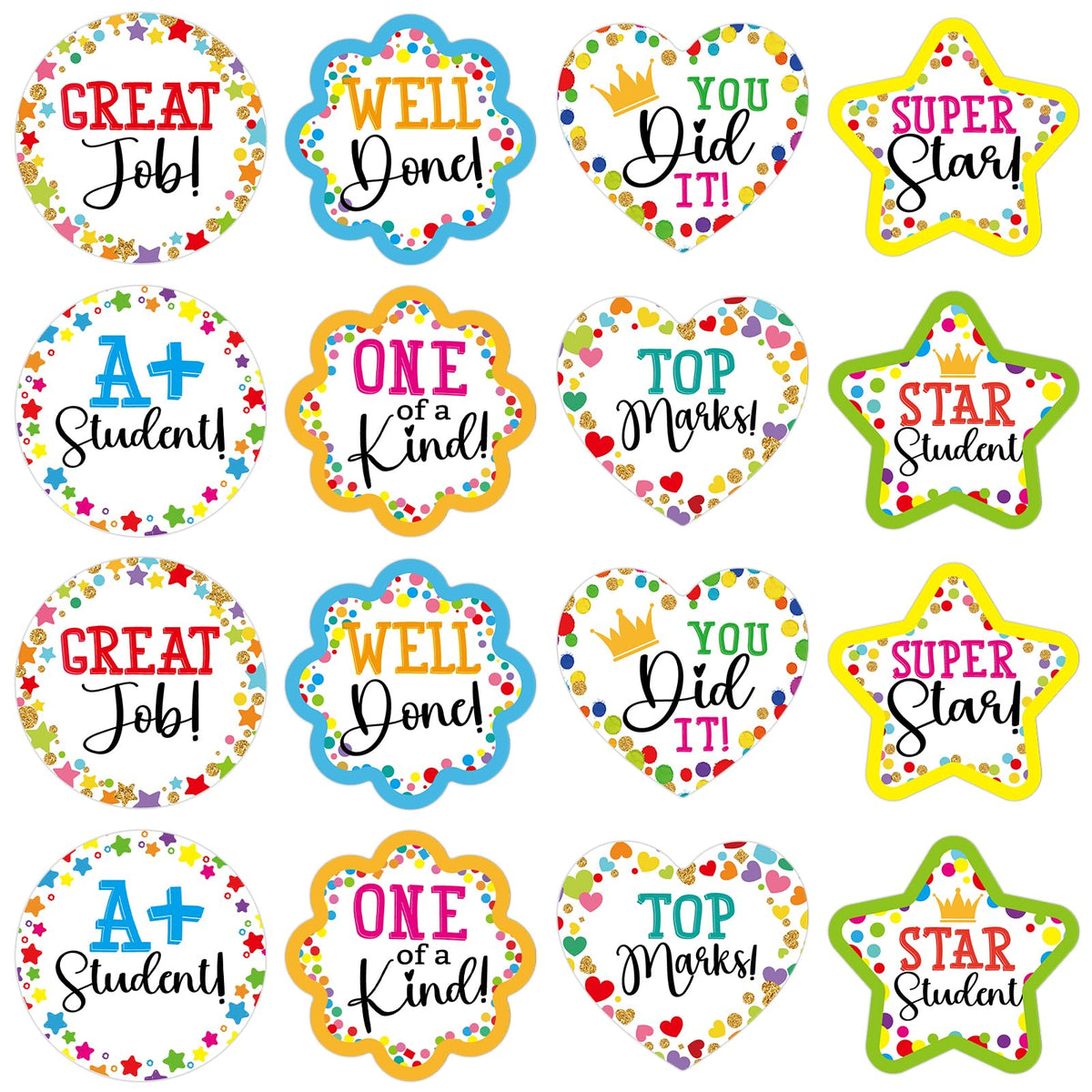 WhatSign Teacher Stickers for Students Teacher Reward Stickers for Kids 72Pcs Motivational Rewards Stickers 1 Inch Back to School Stickers Must Have Essentials for Teachers School Supplies