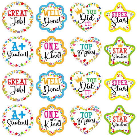 WhatSign Teacher Stickers for Students Teacher Reward Stickers for Kids 72Pcs Motivational Rewards Stickers 1 Inch Back to School Stickers Must Have Essentials for Teachers School Supplies