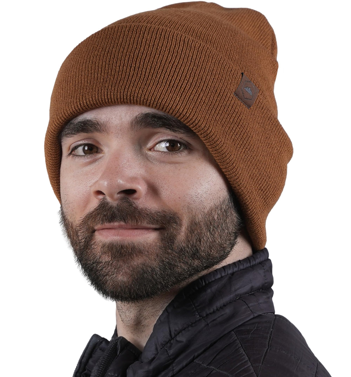 Tough Headwear Cuffed Beanie Hats for Men - Winter Beanies for Women - Toboggan Hat - Mens Winter Knit Hat - Stocking Cap Rust