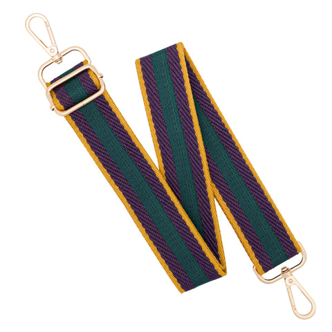 chushui Woven Stripe Purse Straps,Replacement Crossbody Wide Shoulder Adjustable Strap for Bag Handbags,Green and Purple and Yellow