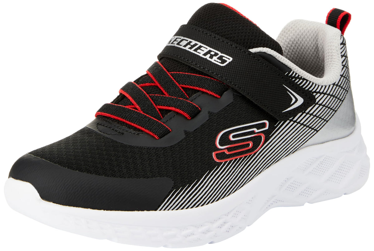 Skechers Kids Microspec Ii-zovrix Sneaker, Black/Silver, 12 US Unisex Little Kid