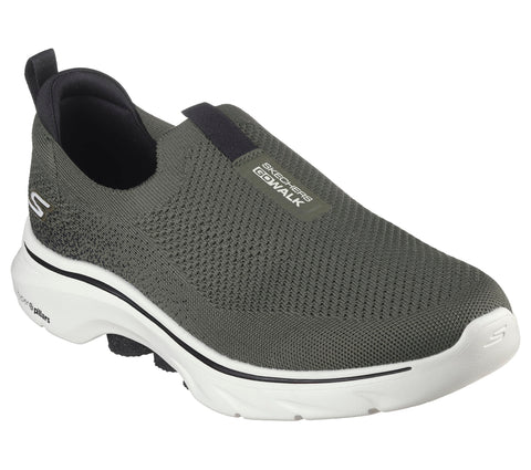 Skechers Men's Go Walk 7 Sneaker, Olive/Black, 9