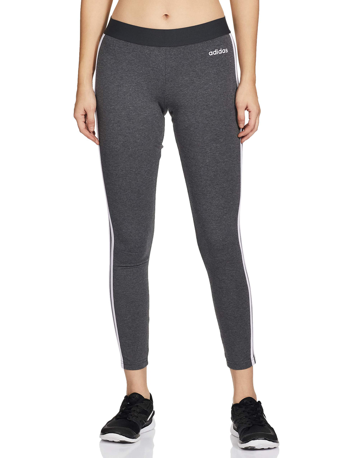 adidas Womens Essential 3-Stripes Tights Dgreyh/Prptnt, 2XL