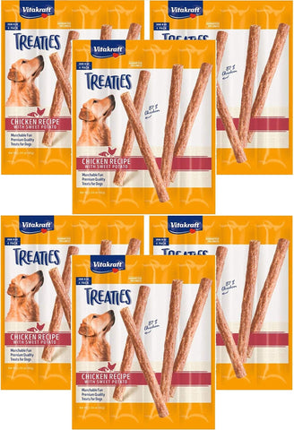 Vitakraft 24 Pack of Treaties for Dogs, Smoked Chicken Recipe with Sweet Potato, Munchable Treat Sticks