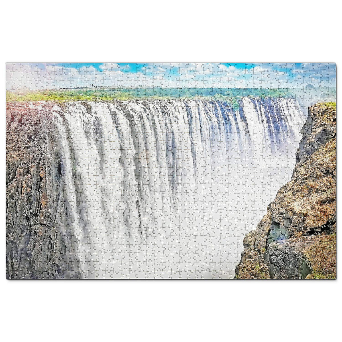 Zambia Jigsaw Puzzle 1000 Piece Victoria Falls Livingstone Zambia Puzzle Travel Souvenir Wooden