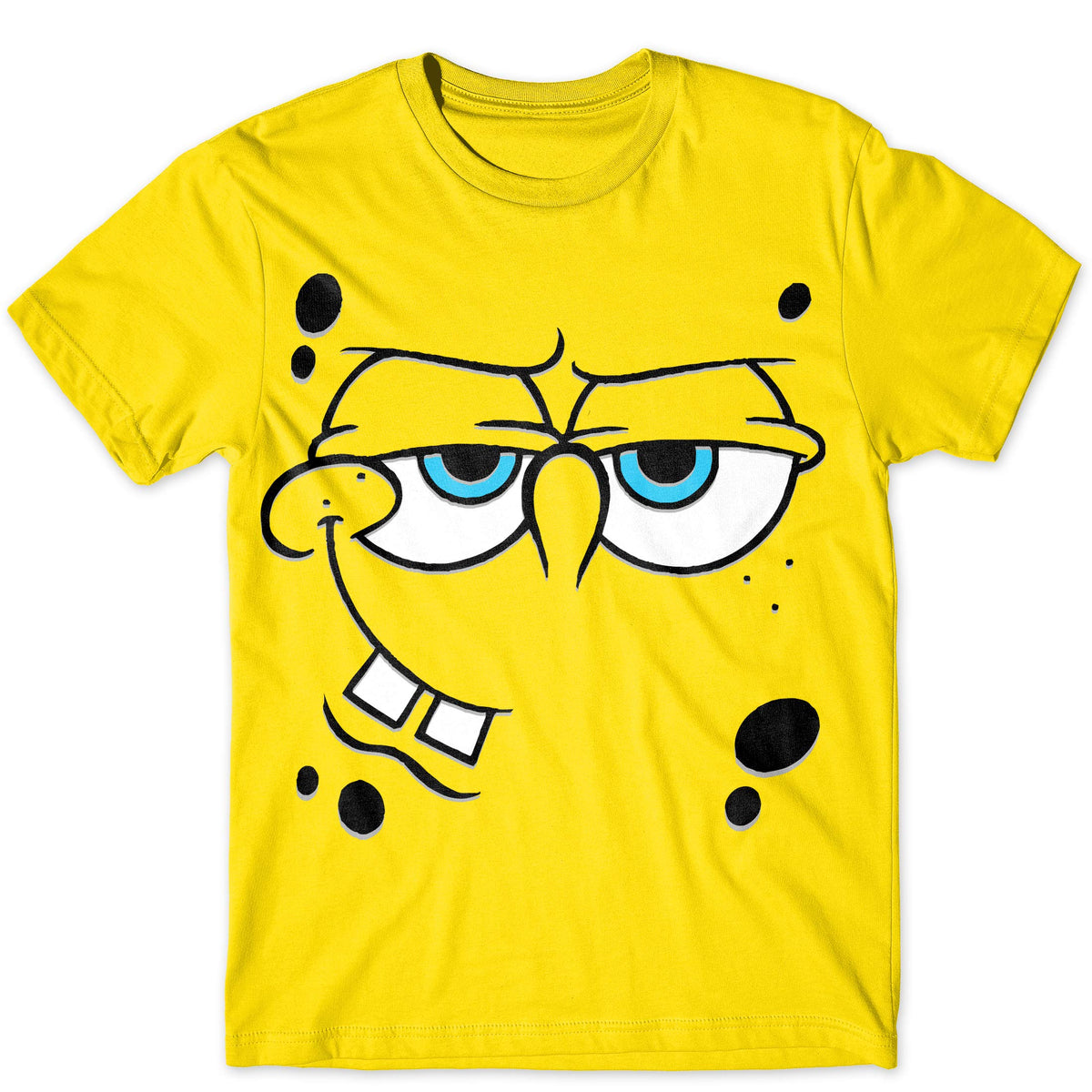 Spongebob Squarepants Angry Mocking Big FACE Large Character Costume T-Shirt for Adult - Medium Yellow