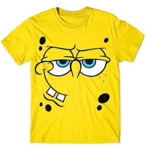 Spongebob Squarepants Angry Mocking Big FACE Large Character Costume T-Shirt for Adult - Medium Yellow