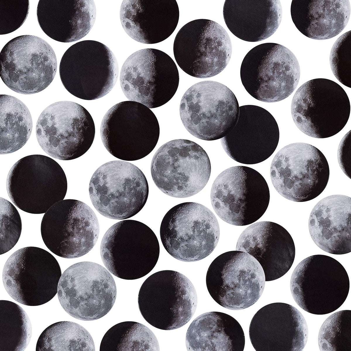 OIIKI 225pcs Moon Phase Stickers for Scrapbook, Moon Washi Decals, Mini Size Moon Tracking Stickers, DIY Lunar Adhesive Decoration for Scrapbooking, Journal, Laptop, Computer, Envelope, Planners