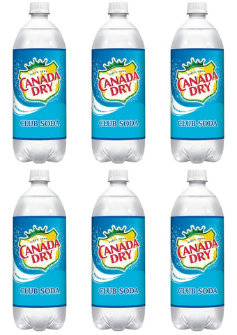 Canada Dry Club Soda, 1 Liter, 6 Bottles (Club Soda)