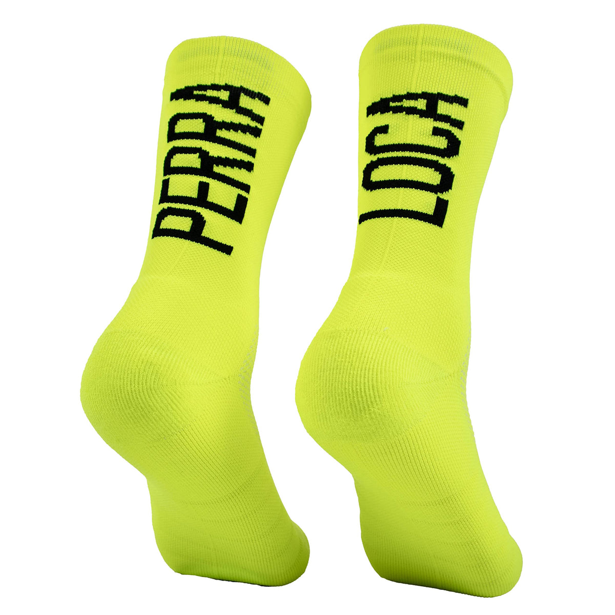 PERRO LOCO CLOTHES RUNNING, TRAIL and GYM socks. Anti-blister, anti-odor, compression, padded, seamless. (UK, Numeric, 6, 8, Regular, Regular, Yellow)