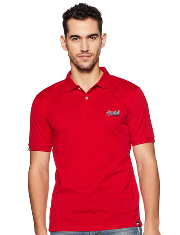 Superdry Mens Mercerised Lite City Polo Shirt Rich Red Size XXXL