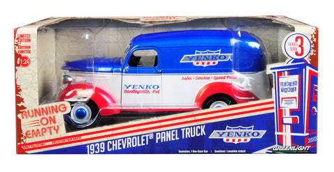 Greenlight 1939 Chevrolet Panel Truck Yenko Sales and Service Running on Empty Series 3 1/24 Diecast Model Car