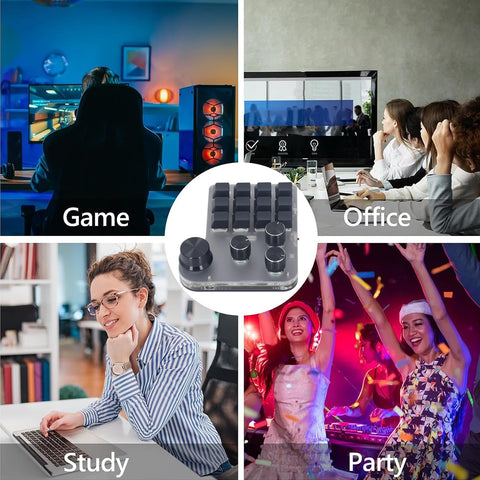 Generic USB Mini Macro Mechanical Gaming Keyboard Green Axis Button Three Mode Rotation for Gaming Console, Switch for Video Game Console, Cluster Gears, Generic97xmzq65gv