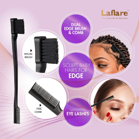 Laflare Braiding Rack for Hair with Comb set & Braid Gel Wristband & Hair clip, Hair Rack (Hair Extension Holder with 60 Pegs,) with Hair Braiding Accessories (PPCOM2)