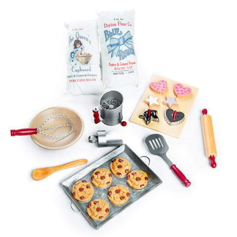 The Queen's Treasures 18 Inch Doll Accessories, 22 Pc Vintage Style Baking Tool Set and Food, Compatible with American Girl Kitchen Furniture